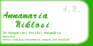 annamaria miklosi business card