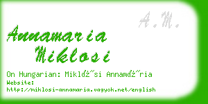 annamaria miklosi business card